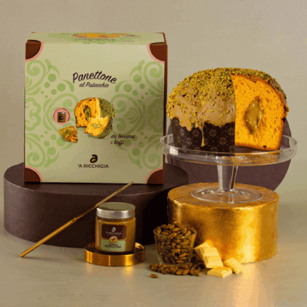 Confezione Panettone al Pistacchio + vasetto crema al pistacchio